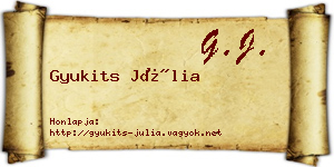 Gyukits Júlia névjegykártya